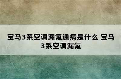 宝马3系空调漏氟通病是什么 宝马3系空调漏氟